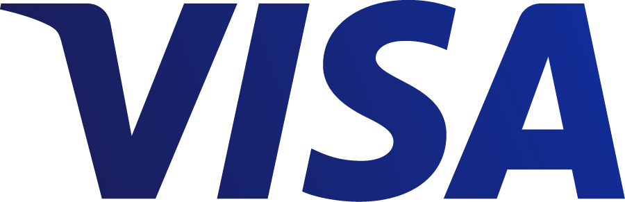 VISA in a gradient from dark blue to blue