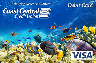 Picture of debit card with tropical reef and fish design